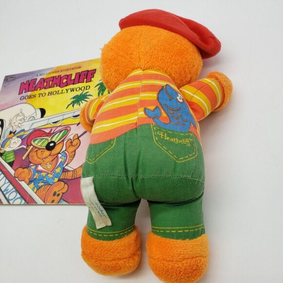 Vintage 1981 Heathcliff Plush Doll The Cats Meow Knickerbocker plus vintage book - Picture 2 of 12